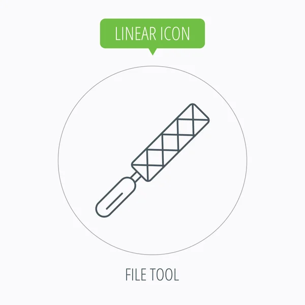 Ícone de ferramenta de arquivo. Carpinteiro sinal de equipamento . — Vetor de Stock