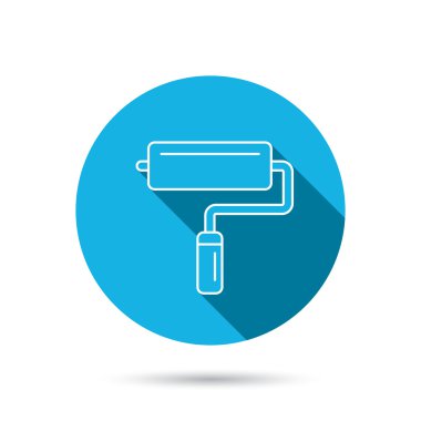 Boya silindiri simgesi. Boya Fırçası aracı işareti.