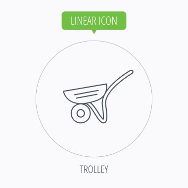 Arabası simgesi. Bahçe sepeti işareti.