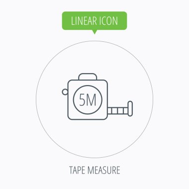 Teyp ölçüm simge. Cetvel işareti rulo.