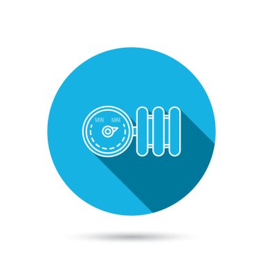 Radyatör regülatör simgesi olan. Isıtıcı işareti.