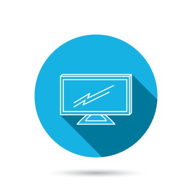 LCD tv simgesi. Monitör oturum açtı.