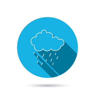 Yağmur simgesi. Su damlaları ve bulut işareti.