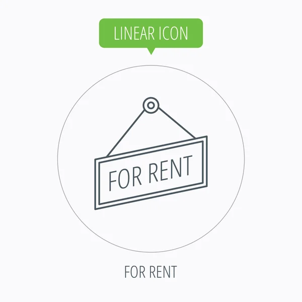 For rent icon. Advertising banner tag sign. — Stock Vector