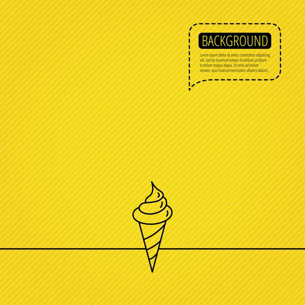 Ice cream pictogram. Zoet dessert in wafel kegel. — Stockvector