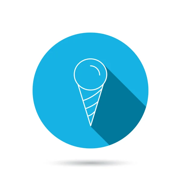 Ice cream pictogram. Zoet dessert in wafel kegel. — Stockvector