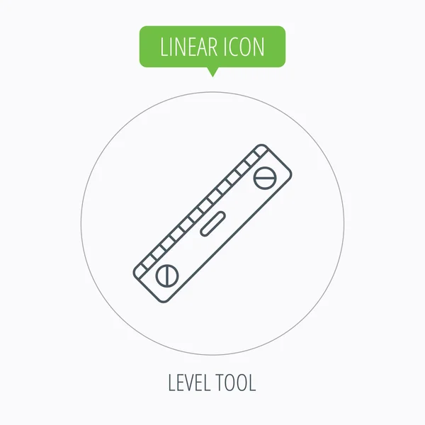 Ícone de ferramenta de nível. Sinal de medição horizontal . — Vetor de Stock