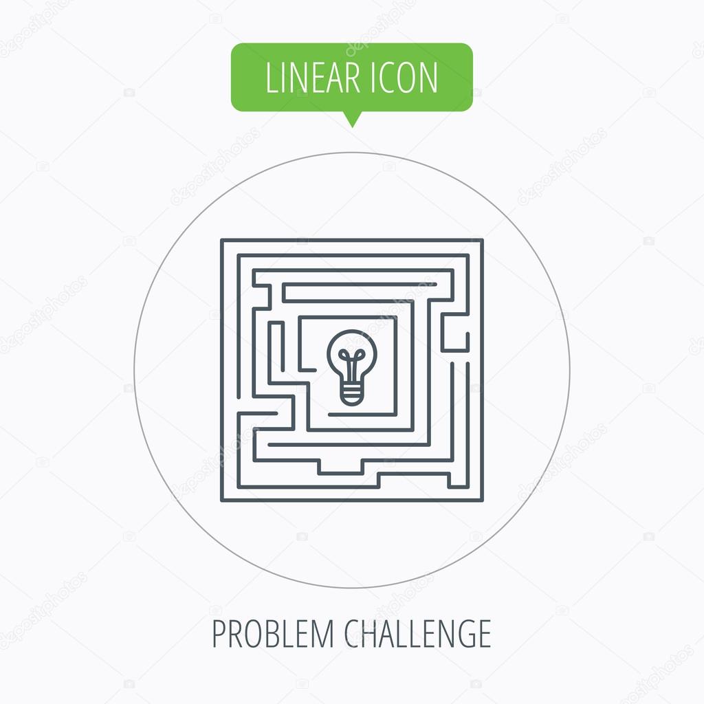 Labyrinth icon. Problem challenge sign.