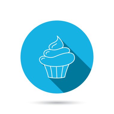 Cupcake simgesi. Tatlı kek işareti.