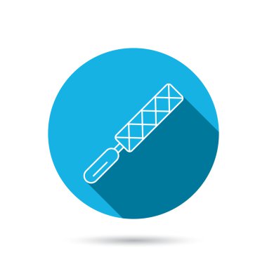 Dosya aracı simgesi. Marangoz ekipman işareti.