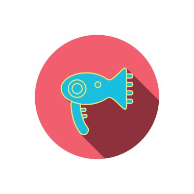 Saç kurutma makinesi simgesi. Elektronik blowdryer işareti.