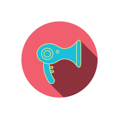 Saç kurutma makinesi simgesi. Elektronik blowdryer işareti.