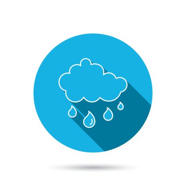 Yağmur simgesi. Su damlaları ve bulut işareti.