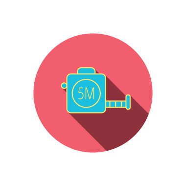 Teyp ölçüm simge. Cetvel işareti rulo.