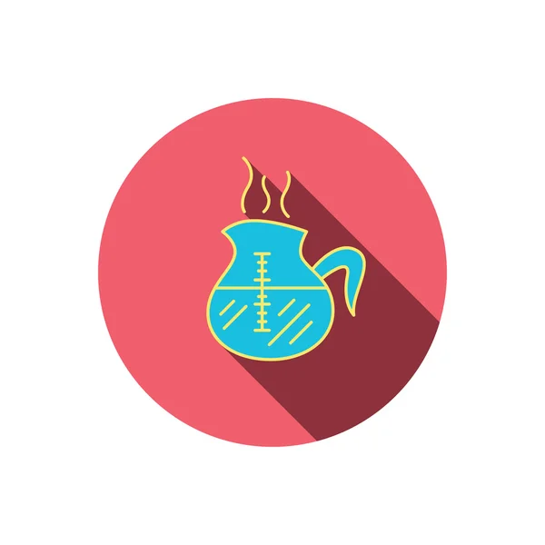 Kávové konvice ikona. Horký nápoj hrnec znamení. — Stockový vektor