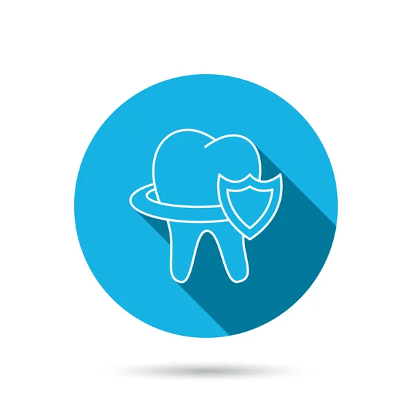Tooth protection icon. Dental shield sign. — Stock Vector