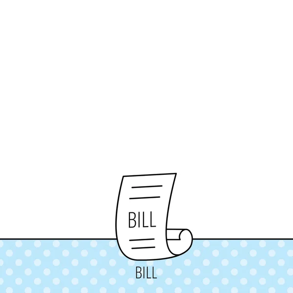Bill pictogram. Betalen document ondertekenen. — Stockvector