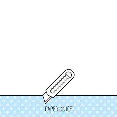 Kağıt bıçak simgesi. Kesici alet işareti.