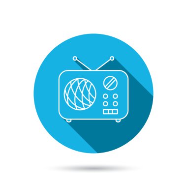 Radyo simgesi. Retro müzik alıcısı işareti.