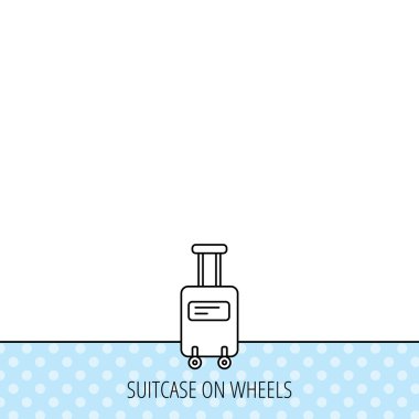 Bavul tekerlekleri simgesi olan. Seyahat Bagaj