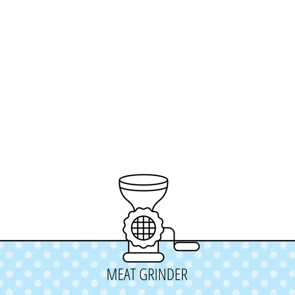 肉圆磨床图标。手动绞肉机标志. — 图库矢量图片