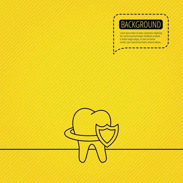 Pictograma de protecție a dinților. Scutul dentar — Vector de stoc