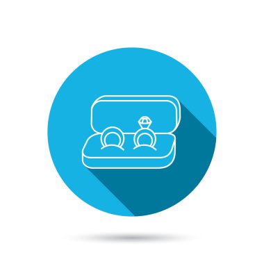 Alyans simgesi. Takı ile elmas işaret.