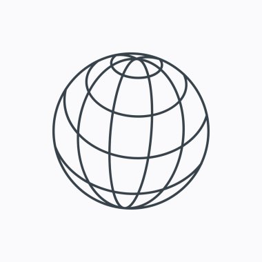 Küre simgesi. Dünya seyahat işareti.