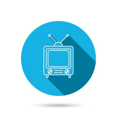 Retro tv simgesi. Televizyon anteni işareti ile.