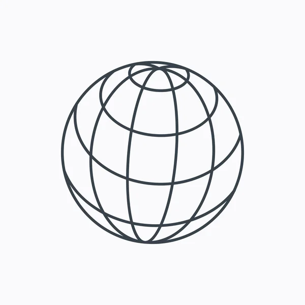 Icône Globe. Signe de voyage mondial . — Image vectorielle