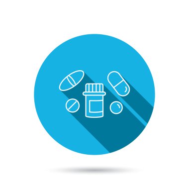 Hapları simgesi. Eczane şişe işareti.