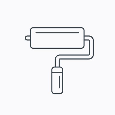 Boya silindiri simgesi. Boya Fırçası aracı işareti.