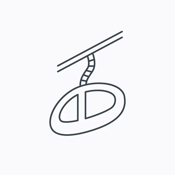 Teleferic simgesi. Teleferik kablo-demiryolu işareti. — Stok Vektör