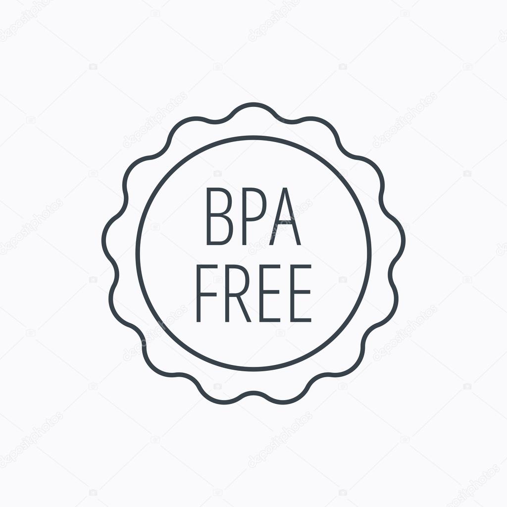BPA free icon. Bisphenol plastic sign.