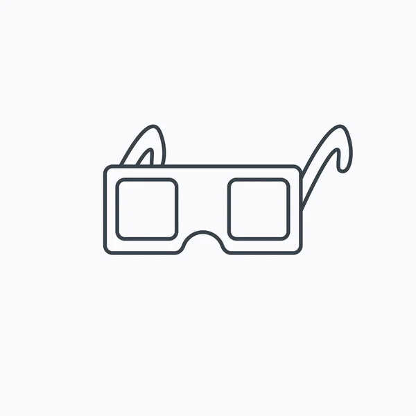 Icône lunettes 3D. Panneau technologie cinéma . — Image vectorielle