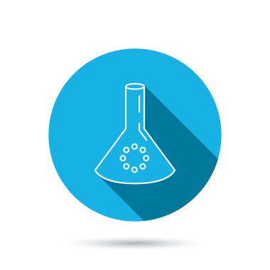 Laboratuvar ampul veya ölçek simgesi. Kimya işareti.