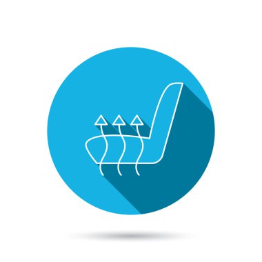 Isıtmalı koltuk simge. Sıcak autoarmchair işareti.