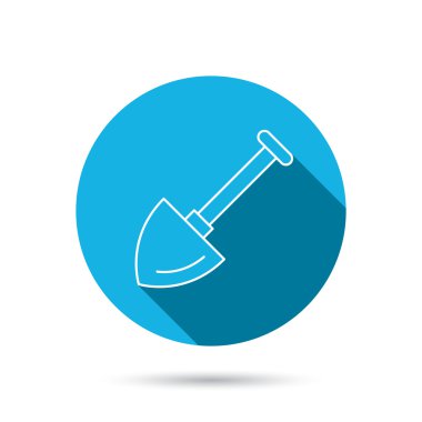 Kürek simgesi. Bahçe ekipman işareti.