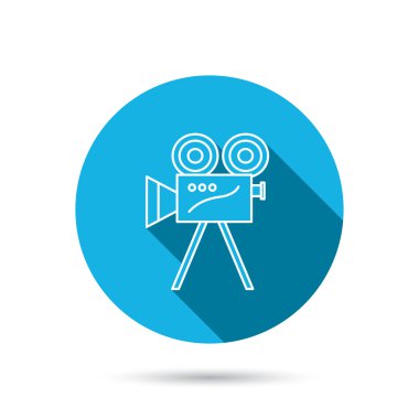 Video kamera simgesi. Retro sinema işareti.