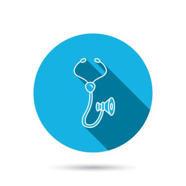 Stetoskop simgesi. Tıbbi doktor ekipman.