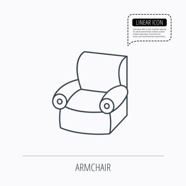 Koltuk simge. Rahat mobilya işareti.