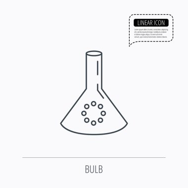 Laboratuvar ampul veya ölçek simgesi. Kimya işareti.