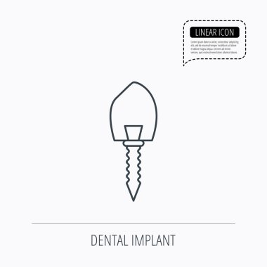 Dental implant simgesi. Ağız protez işareti.