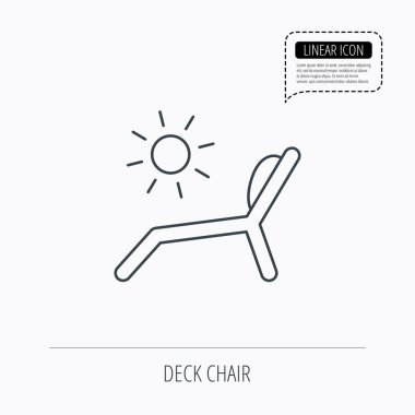 Şezlong simgesi. Plaj şezlong işareti.