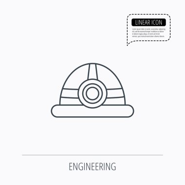 Mühendislik simgesi. Mühendis veya işçi kask.