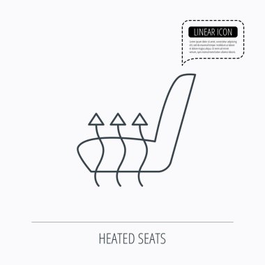Isıtmalı koltuk simge. Sıcak autoarmchair işareti.