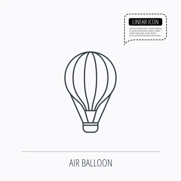 Lucht ballon pictogram. Vliegen vervoer teken. — Stockvector