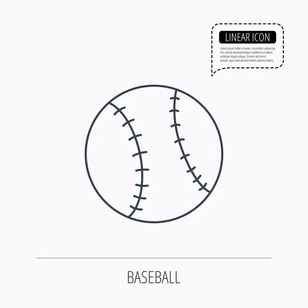 Εικονίδιο του μπέιζμπολ. Αθλητικά μπάλα σημάδι. — Διανυσματικό Αρχείο