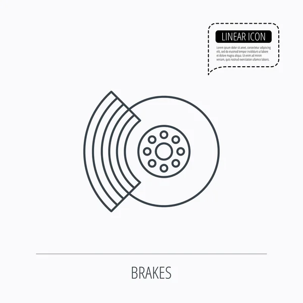 Brakes icon. Auto disk repair sign. — Stock Vector