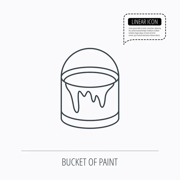 Bucket of paint icon. Painting box sign. — Stock Vector